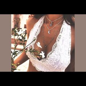 Silver Turquoise Layered Necklace 